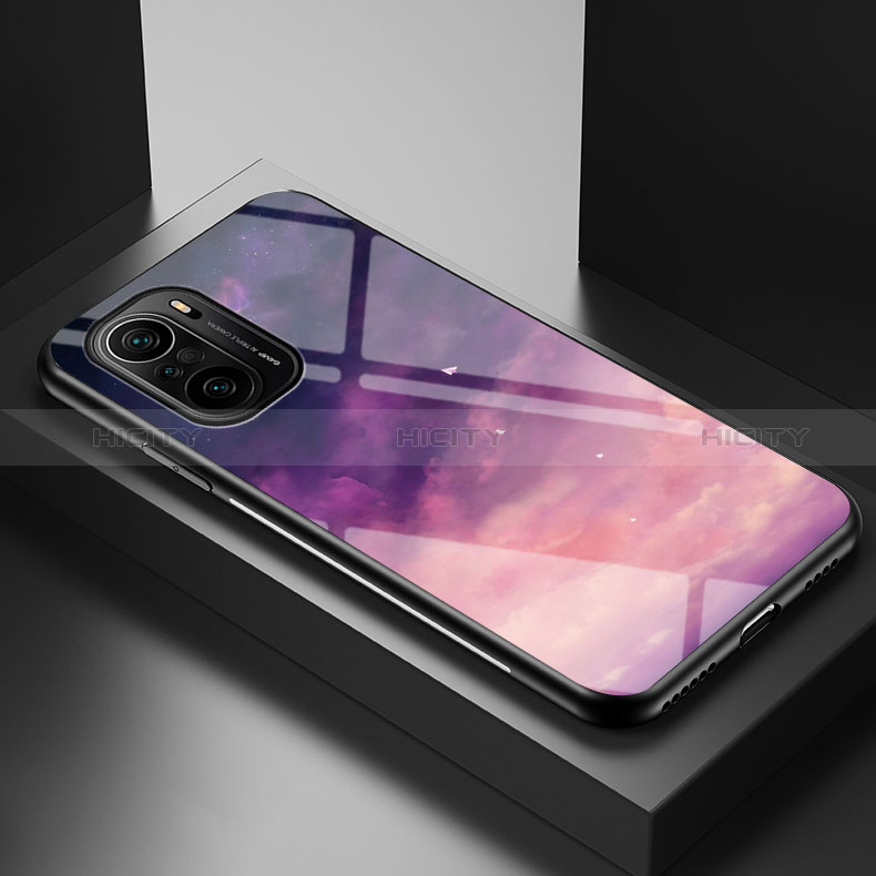 Custodia Silicone Gel Laterale Fantasia Modello Specchio Cover LS1 per Xiaomi Mi 11X Pro 5G Viola