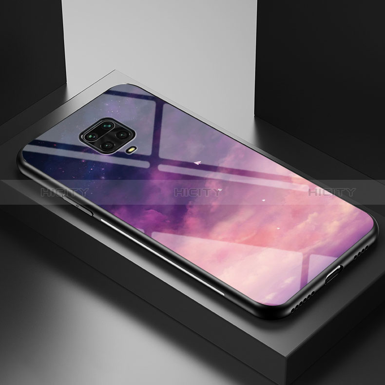 Custodia Silicone Gel Laterale Fantasia Modello Specchio Cover LS1 per Xiaomi Poco M2 Pro Viola