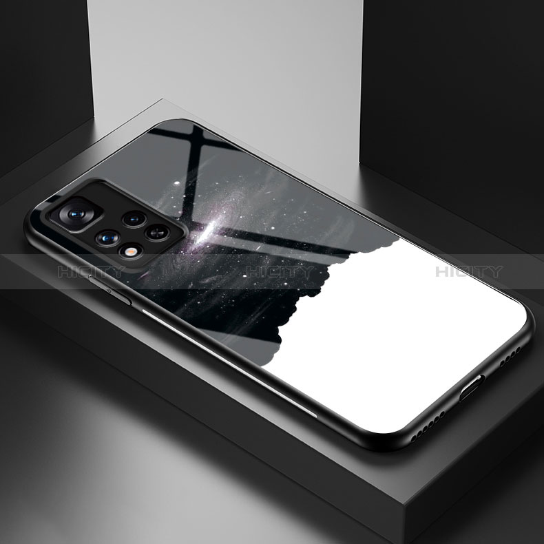 Custodia Silicone Gel Laterale Fantasia Modello Specchio Cover LS1 per Xiaomi Poco X4 NFC Nero