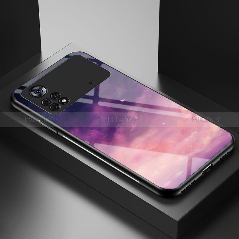 Custodia Silicone Gel Laterale Fantasia Modello Specchio Cover LS1 per Xiaomi Poco X4 Pro 5G Viola