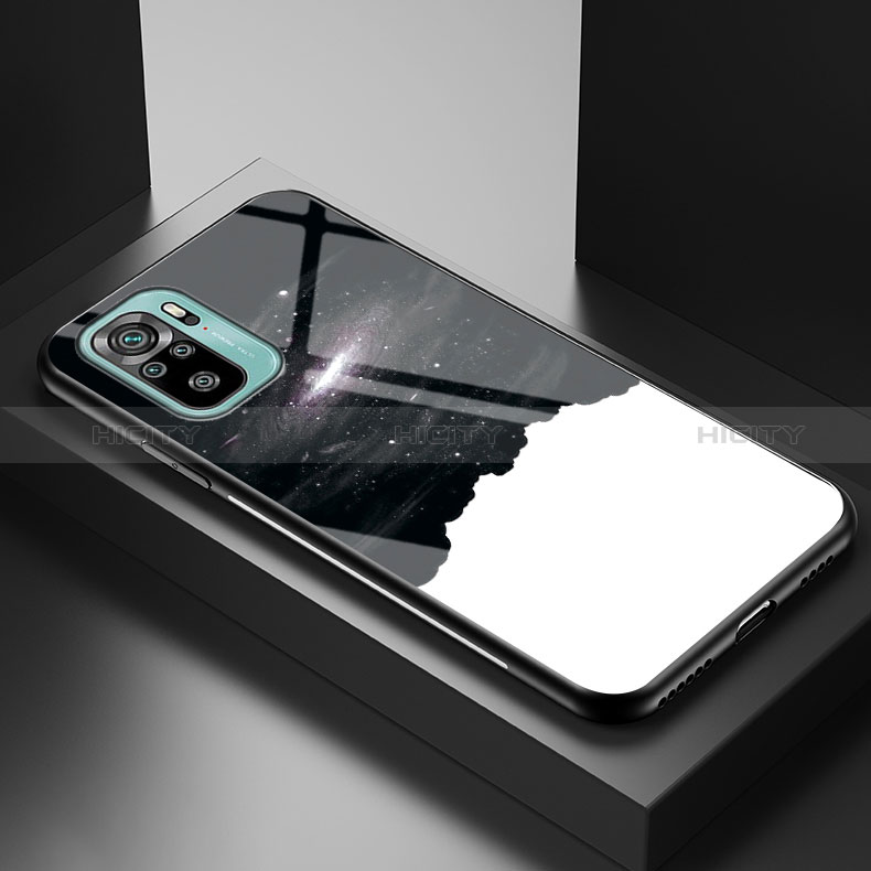 Custodia Silicone Gel Laterale Fantasia Modello Specchio Cover LS1 per Xiaomi Redmi Note 10 4G Nero