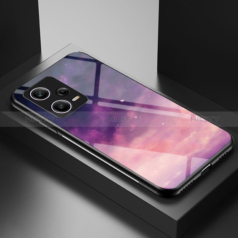 Custodia Silicone Gel Laterale Fantasia Modello Specchio Cover LS1 per Xiaomi Redmi Note 12 Pro 5G Viola