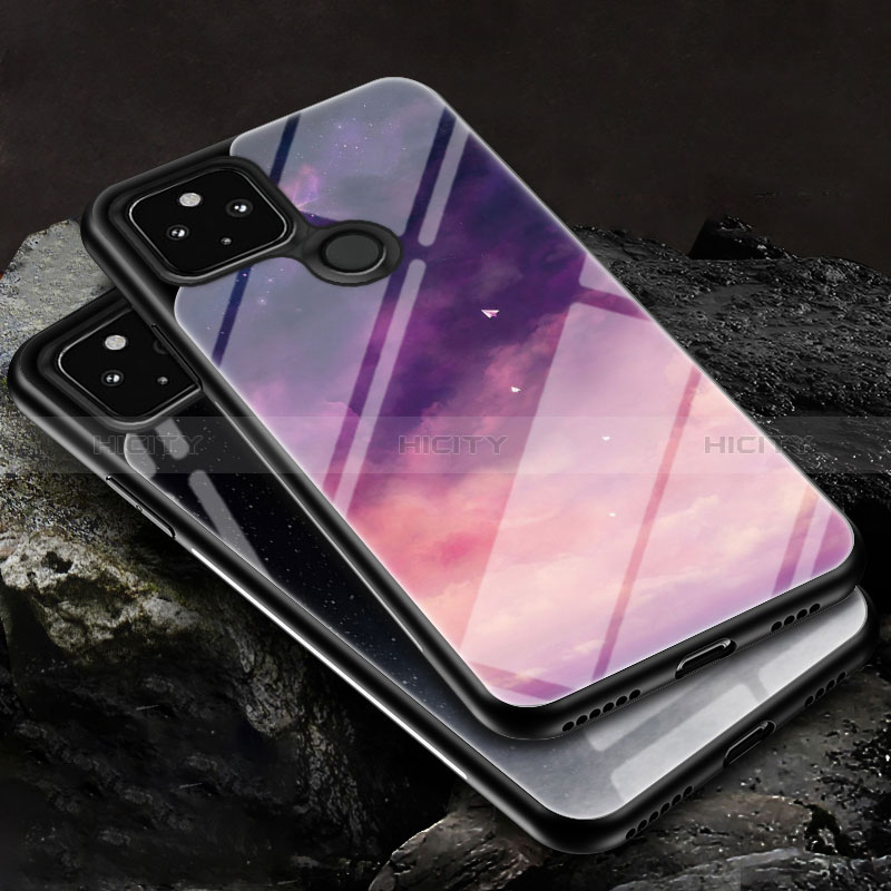 Custodia Silicone Gel Laterale Fantasia Modello Specchio Cover LS2 per Google Pixel 5 XL 5G