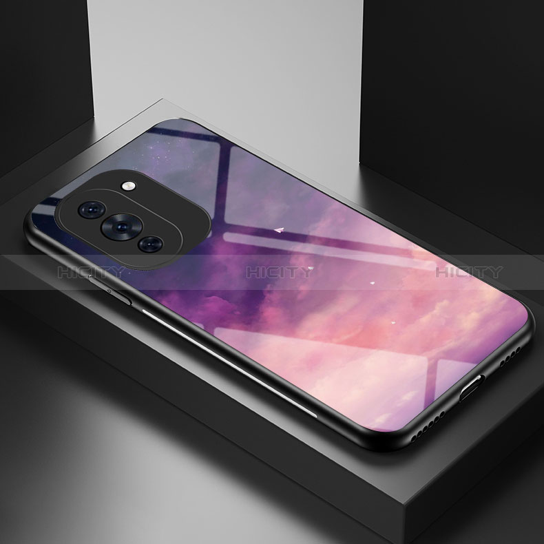 Custodia Silicone Gel Laterale Fantasia Modello Specchio Cover LS2 per Huawei Nova 10 Pro Viola