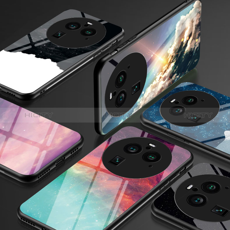 Custodia Silicone Gel Laterale Fantasia Modello Specchio Cover LS2 per Oppo Find X6 Pro 5G