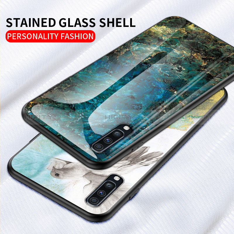Custodia Silicone Gel Laterale Fantasia Modello Specchio Cover LS2 per Samsung Galaxy A70