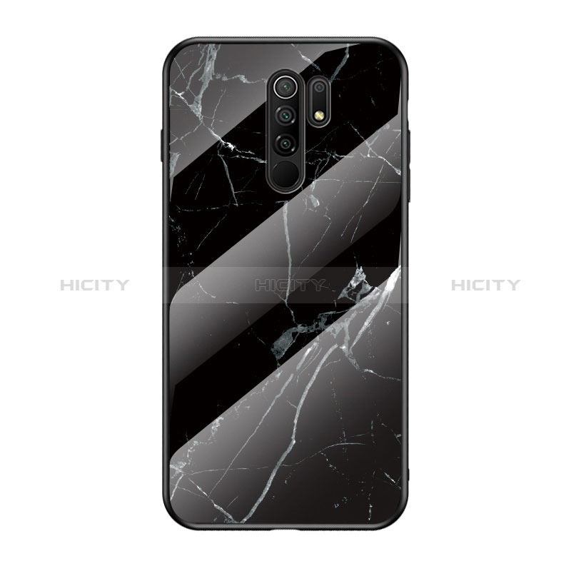 Custodia Silicone Gel Laterale Fantasia Modello Specchio Cover LS2 per Xiaomi Redmi 9 Prime India Nero