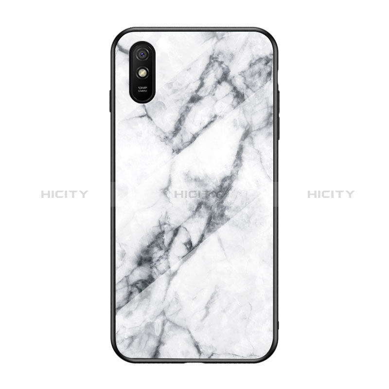 Custodia Silicone Gel Laterale Fantasia Modello Specchio Cover LS2 per Xiaomi Redmi 9AT Bianco