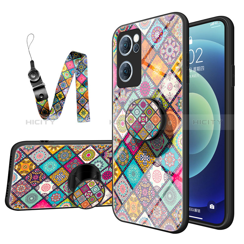 Custodia Silicone Gel Laterale Fantasia Modello Specchio Cover LS3 per Oppo Find X5 Lite 5G Multicolore