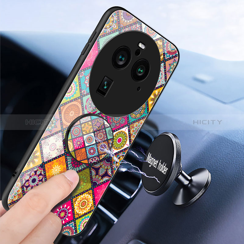 Custodia Silicone Gel Laterale Fantasia Modello Specchio Cover LS3 per Oppo Find X6 Pro 5G