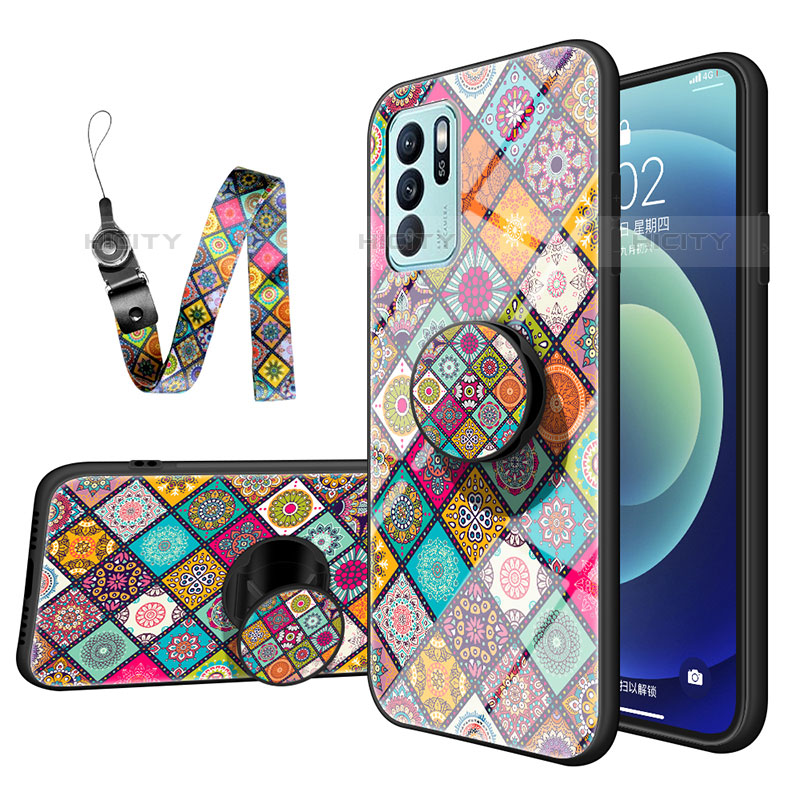 Custodia Silicone Gel Laterale Fantasia Modello Specchio Cover LS3 per Oppo Reno6 Z 5G Multicolore