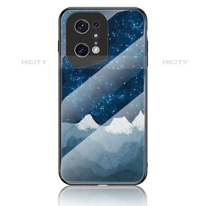 Custodia Silicone Gel Laterale Fantasia Modello Specchio Cover LS4 per Oppo Find X5 Pro 5G