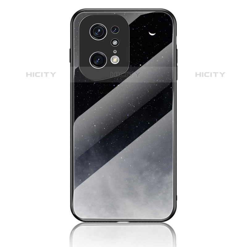 Custodia Silicone Gel Laterale Fantasia Modello Specchio Cover LS4 per Oppo Find X5 Pro 5G Grigio