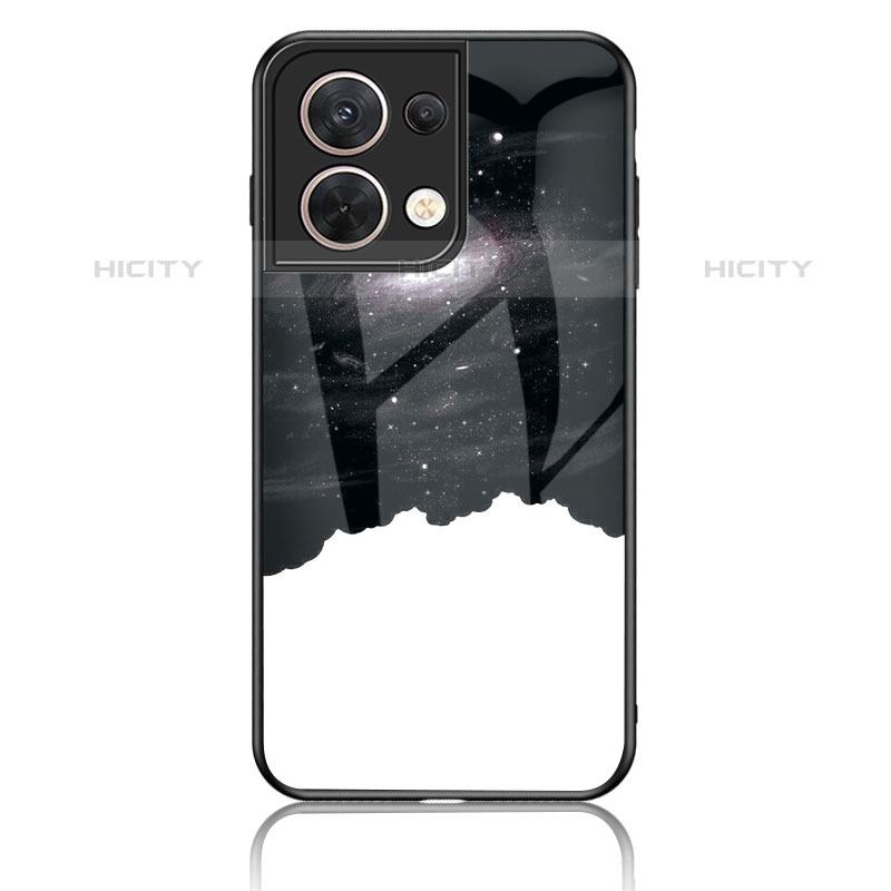 Custodia Silicone Gel Laterale Fantasia Modello Specchio Cover LS4 per Oppo Reno9 Pro 5G Nero