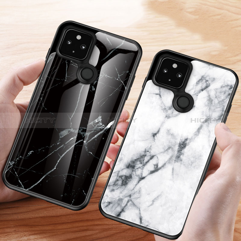 Custodia Silicone Gel Laterale Fantasia Modello Specchio Cover per Google Pixel 5