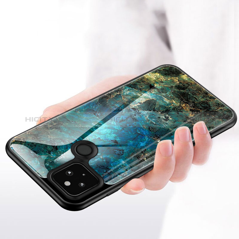 Custodia Silicone Gel Laterale Fantasia Modello Specchio Cover per Google Pixel 5 XL 5G