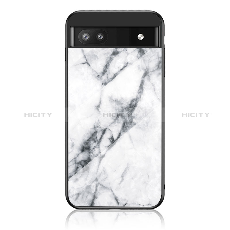 Custodia Silicone Gel Laterale Fantasia Modello Specchio Cover per Google Pixel 6a 5G Bianco