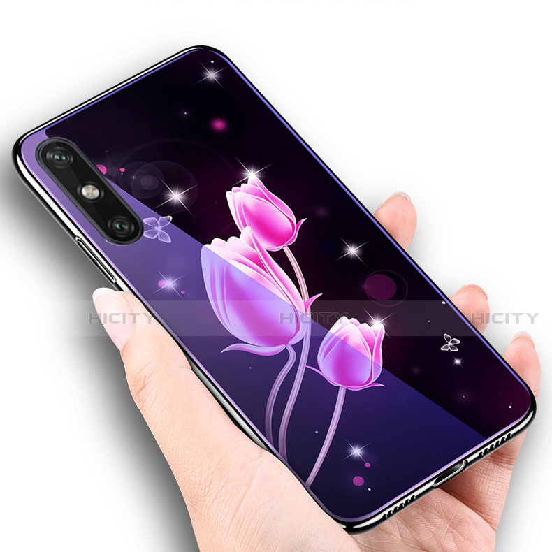 Custodia Silicone Gel Laterale Fantasia Modello Specchio Cover per Huawei Enjoy 10e