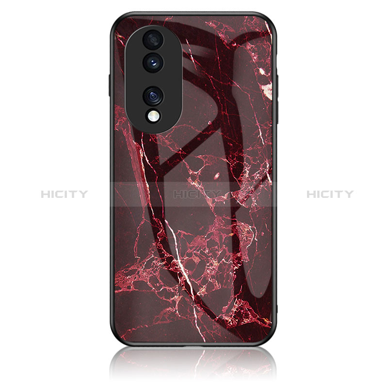 Custodia Silicone Gel Laterale Fantasia Modello Specchio Cover per Huawei Honor 70 Pro+ Plus 5G Rosso