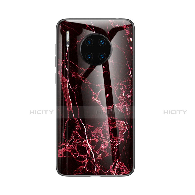 Custodia Silicone Gel Laterale Fantasia Modello Specchio Cover per Huawei Mate 30E Pro 5G Rosso