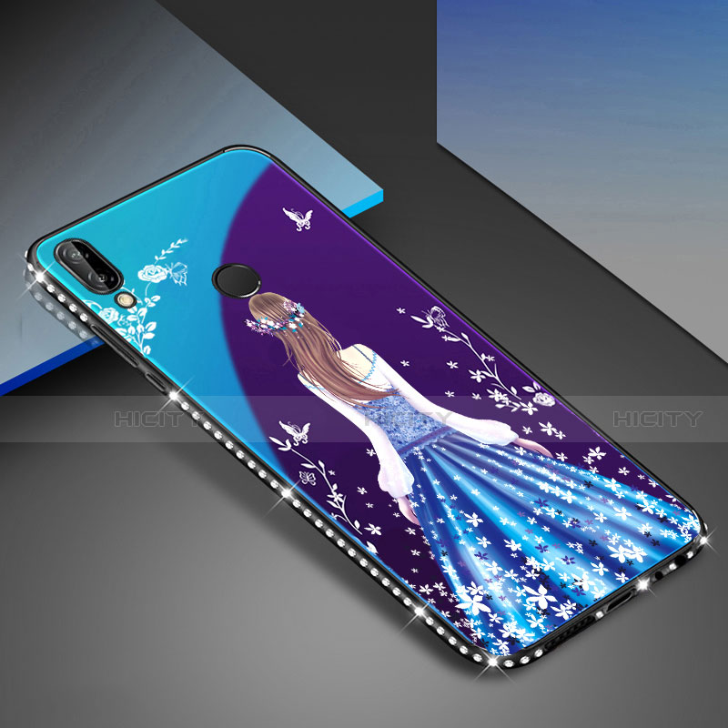 Custodia Silicone Gel Laterale Fantasia Modello Specchio Cover per Huawei Nova 3e Blu