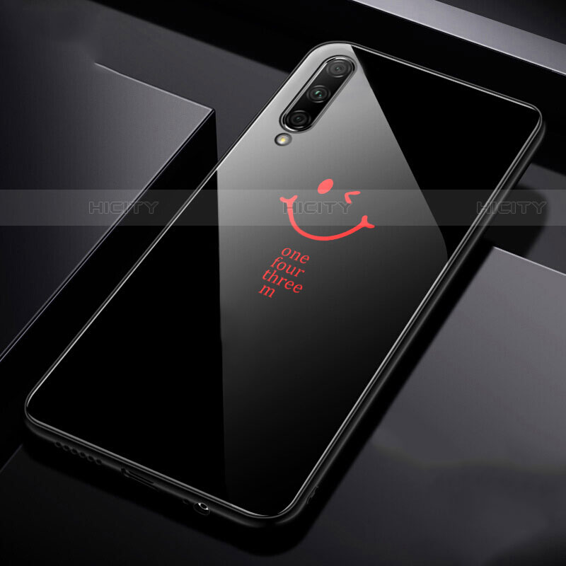 Custodia Silicone Gel Laterale Fantasia Modello Specchio Cover per Huawei P Smart Pro (2019) Nero