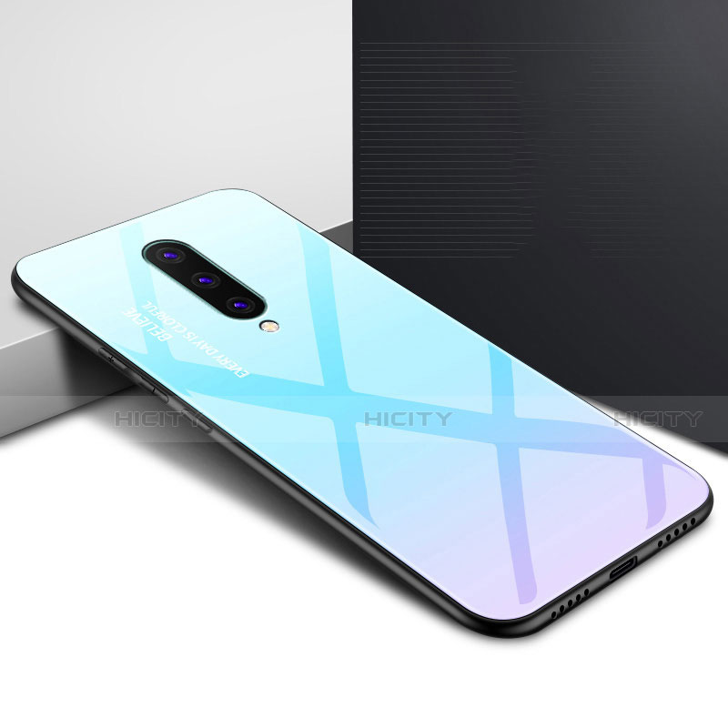 Custodia Silicone Gel Laterale Fantasia Modello Specchio Cover per OnePlus 8 Cielo Blu