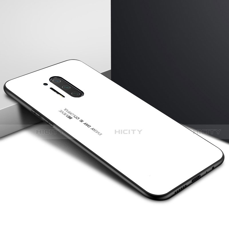 Custodia Silicone Gel Laterale Fantasia Modello Specchio Cover per OnePlus 8 Pro Bianco