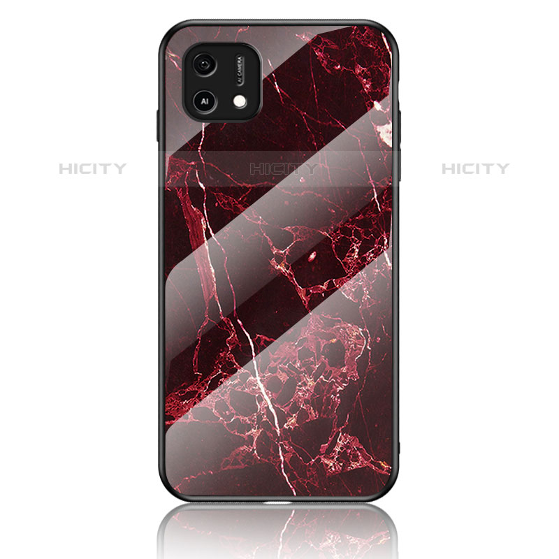 Custodia Silicone Gel Laterale Fantasia Modello Specchio Cover per Oppo A16K Rosso