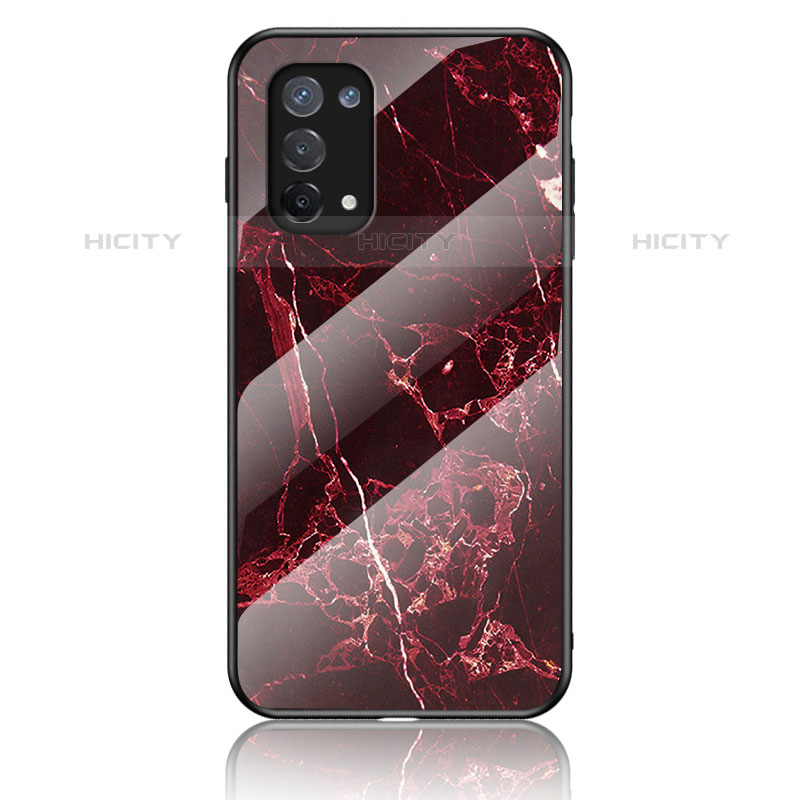 Custodia Silicone Gel Laterale Fantasia Modello Specchio Cover per Oppo A93 5G Rosso