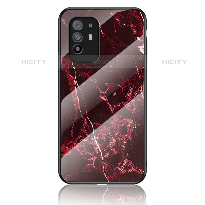 Custodia Silicone Gel Laterale Fantasia Modello Specchio Cover per Oppo A94 5G Rosso