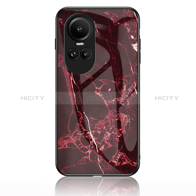 Custodia Silicone Gel Laterale Fantasia Modello Specchio Cover per Oppo Reno10 5G Rosso