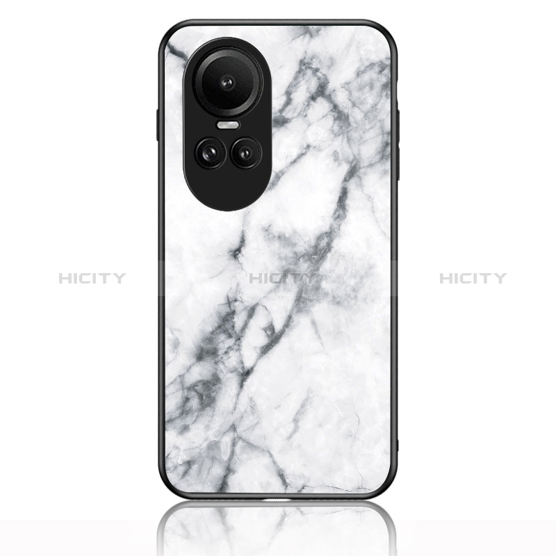 Custodia Silicone Gel Laterale Fantasia Modello Specchio Cover per Oppo Reno10 Pro 5G Bianco