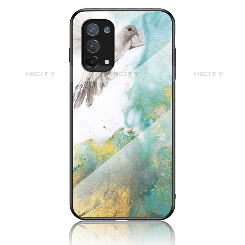 Custodia Silicone Gel Laterale Fantasia Modello Specchio Cover per Oppo Reno6 Lite Verde