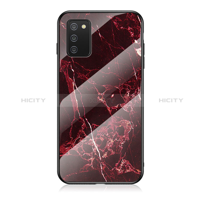 Custodia Silicone Gel Laterale Fantasia Modello Specchio Cover per Samsung Galaxy A02s Rosso