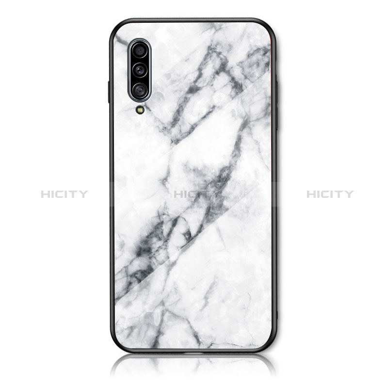 Custodia Silicone Gel Laterale Fantasia Modello Specchio Cover per Samsung Galaxy A30S Bianco