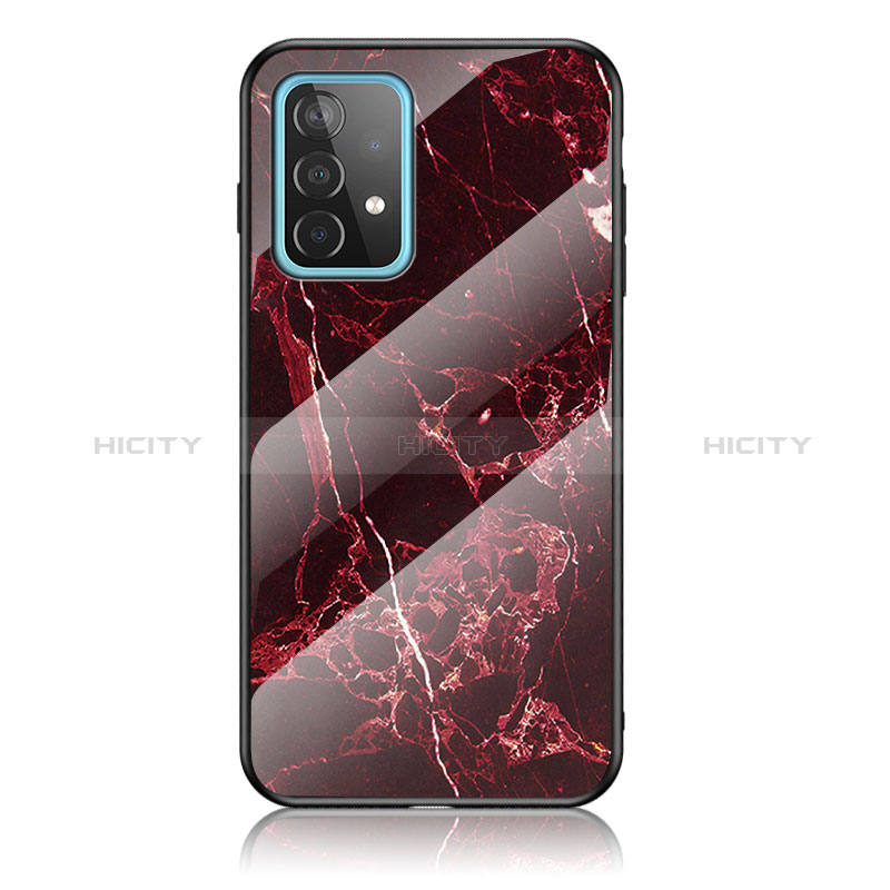 Custodia Silicone Gel Laterale Fantasia Modello Specchio Cover per Samsung Galaxy A52s 5G Rosso