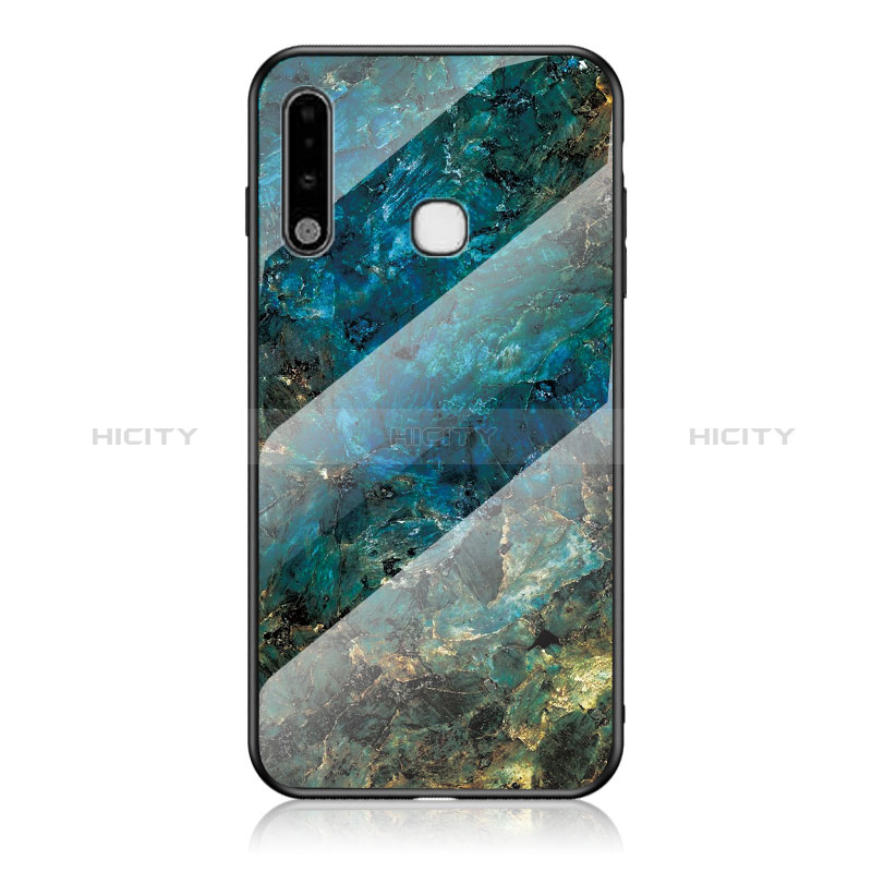 Custodia Silicone Gel Laterale Fantasia Modello Specchio Cover per Samsung Galaxy A70E Blu