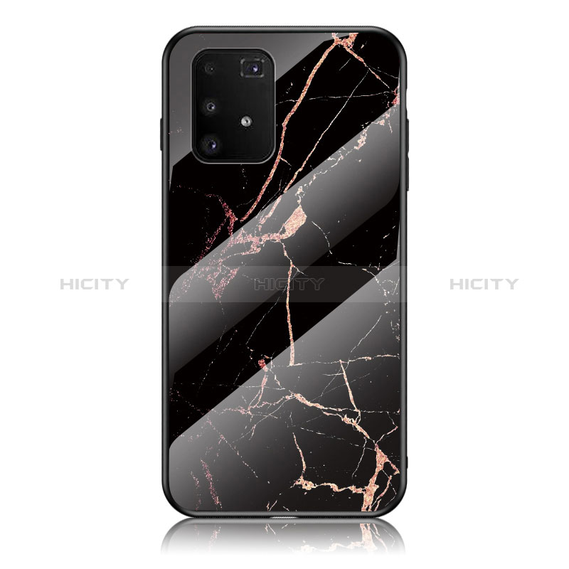 Custodia Silicone Gel Laterale Fantasia Modello Specchio Cover per Samsung Galaxy S10 Lite Oro e Nero