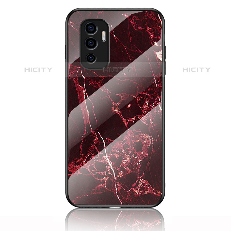 Custodia Silicone Gel Laterale Fantasia Modello Specchio Cover per Vivo V23e Rosso