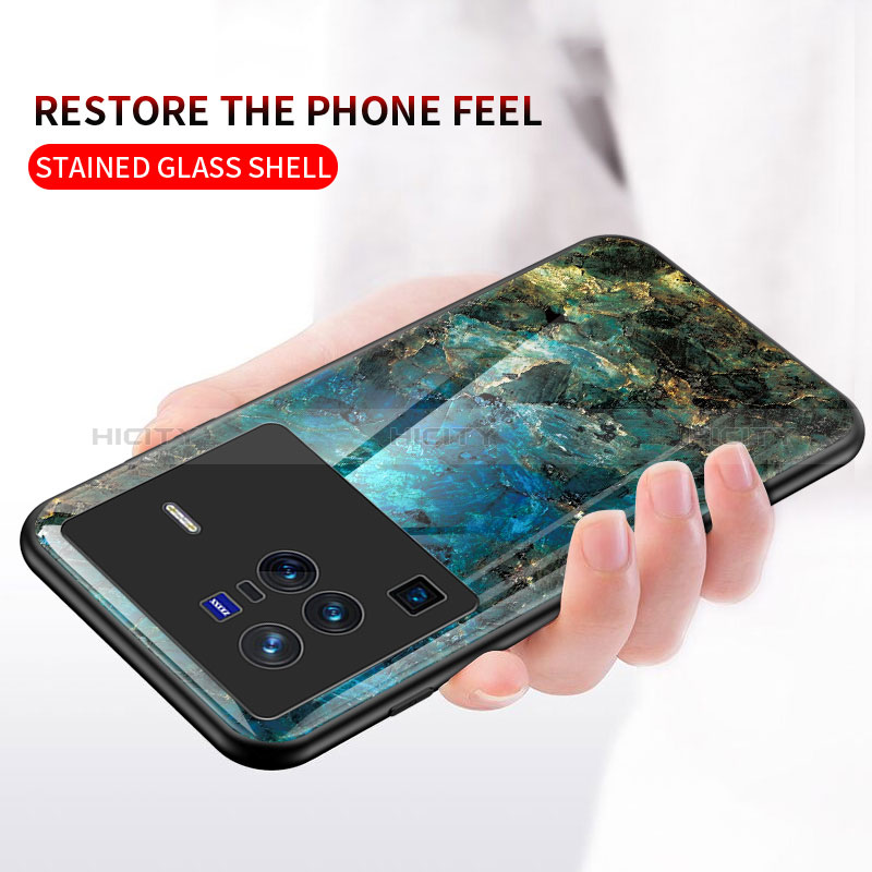 Custodia Silicone Gel Laterale Fantasia Modello Specchio Cover per Vivo X80 Pro 5G