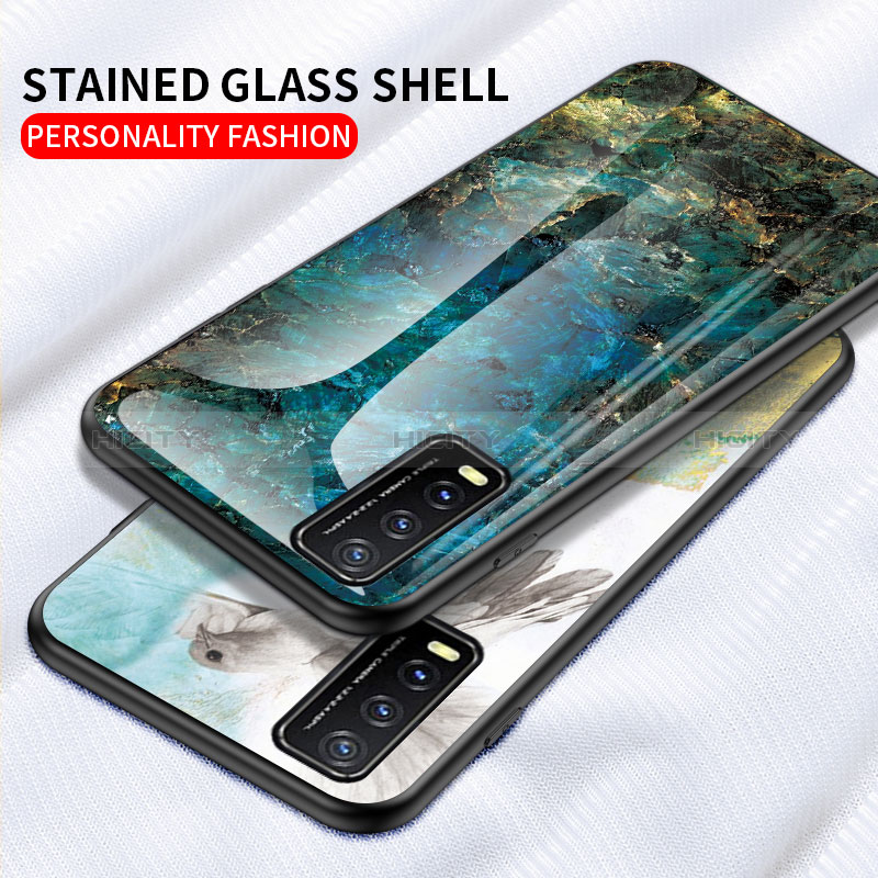 Custodia Silicone Gel Laterale Fantasia Modello Specchio Cover per Vivo Y12s