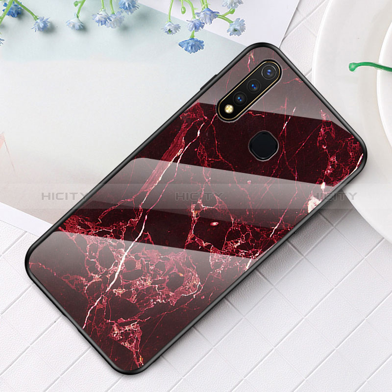 Custodia Silicone Gel Laterale Fantasia Modello Specchio Cover per Vivo Y19 Rosso