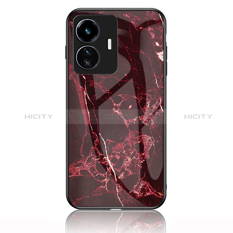 Custodia Silicone Gel Laterale Fantasia Modello Specchio Cover per Vivo Y77e t1 Rosso