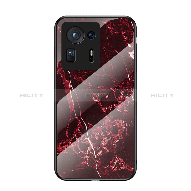 Custodia Silicone Gel Laterale Fantasia Modello Specchio Cover per Xiaomi Mi Mix 4 5G Rosso