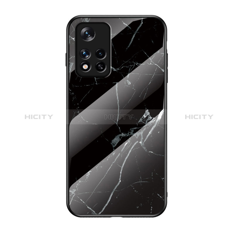 Custodia Silicone Gel Laterale Fantasia Modello Specchio Cover per Xiaomi Poco M4 Pro 5G Nero