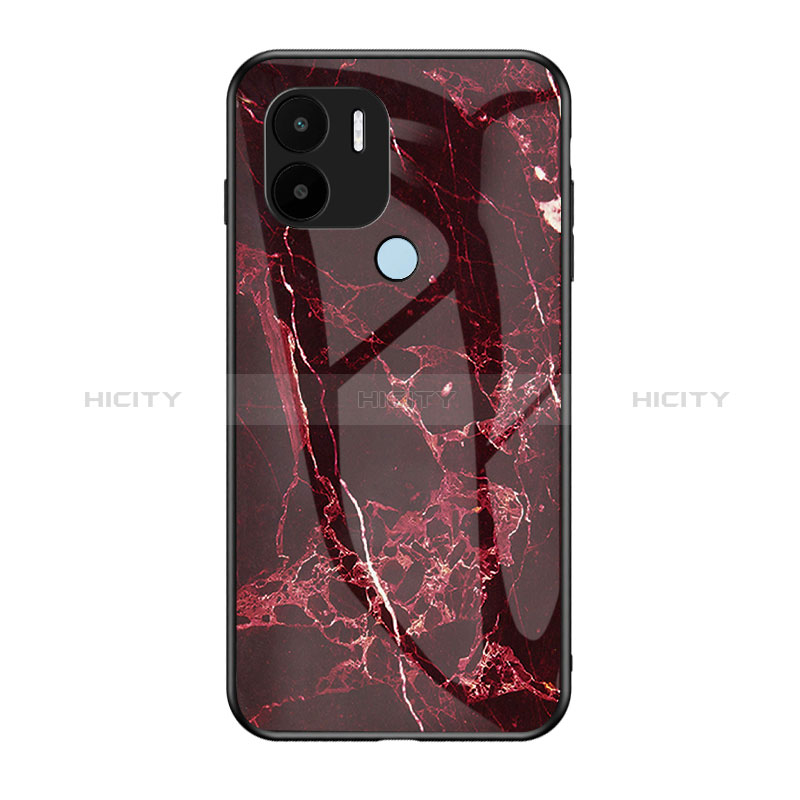 Custodia Silicone Gel Laterale Fantasia Modello Specchio Cover per Xiaomi Redmi A1 Plus Rosso