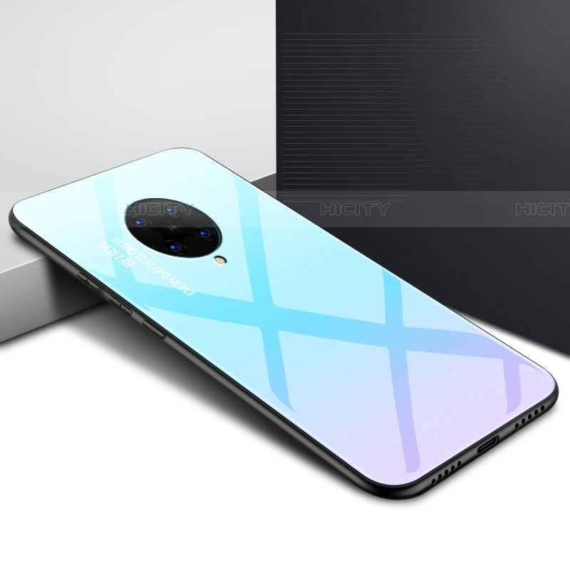 Custodia Silicone Gel Laterale Fantasia Modello Specchio Cover per Xiaomi Redmi K30 Pro 5G Cielo Blu