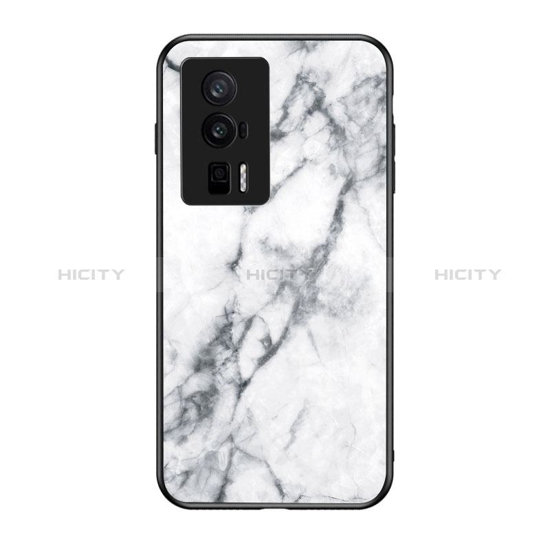 Custodia Silicone Gel Laterale Fantasia Modello Specchio Cover per Xiaomi Redmi K60 Pro 5G Bianco