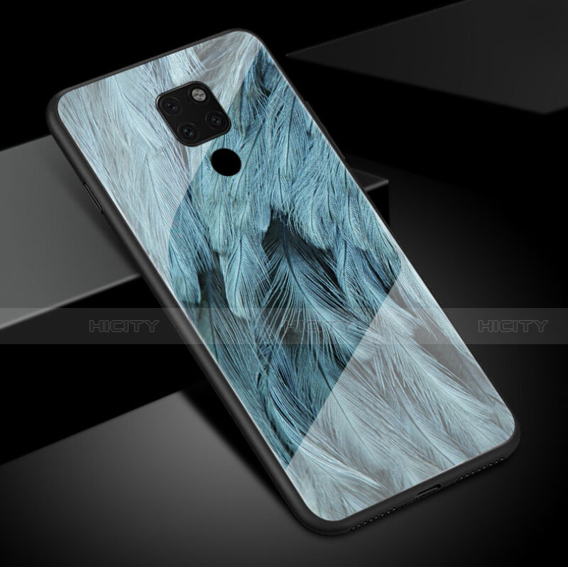 Custodia Silicone Gel Laterale Fantasia Modello Specchio Cover S01 per Huawei Mate 20 Cielo Blu